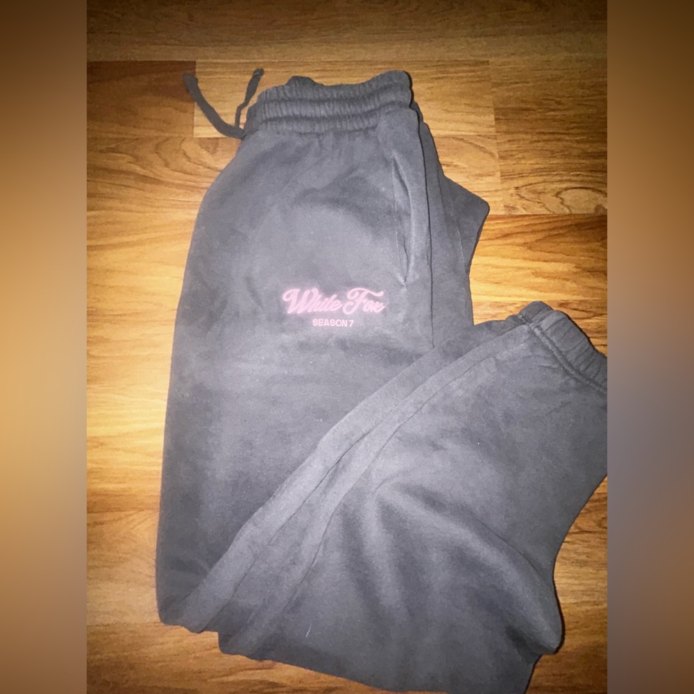 medium grey white fox sweat pants